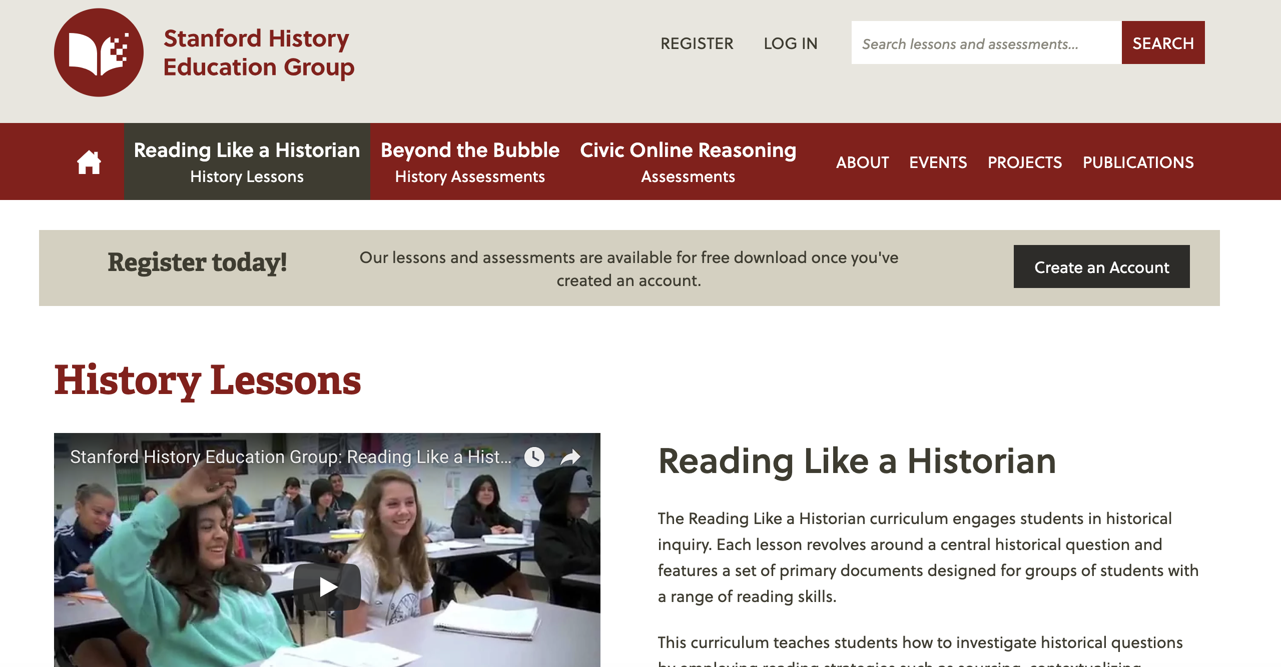 Ed stories. Stanford Education. History Education. Stanford History Education Group. Stanford Lessons.